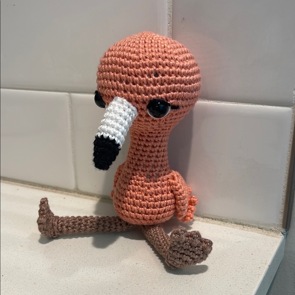 Handcrafted Flamingo Decor Amigurui Crochet Figure